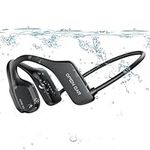 fojep Bone Conduction Headphones, Bluetooth Earbuds Wireless Headphones Swimming Headphones Built-in 16GB Open Ear Headphones Waterproof Wireless Earphones Headset for Swimming Running