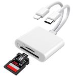 SD Card Reader for iPhone iPad, USB C SD Card Reader with Dual Slot for MicroSD/SD, Type C Camera Card Viewer Memory Card Reader, SD Card Reader for iPhone/iPad/Android/Camera