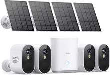 AOSU Solar Security Cameras Wireless Outdoor, 2K QHD Home Security System, 4 Cameras Kit with 166° Ultra-Wide View, Forever Power, Spotlight Camera, 32G Local Storage, No Monthly Fee