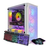 STGAubron Gaming Desktop PC, Radeon RX 590 8G GDDR5, Intel i7 Xeon E5 2.5G up to 3.3G, 32G DDR3, 1T SSD,600M WiFi, BT 5.0, RGB Fan x 6, RGB Keyboard & Mouse & Mouse Pad, W10H64