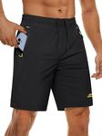 MAGCOMSEN Men's Hiking Shorts Quick Dry Outdoor Shorts Hiking Running Gym Golf Casual Sports Shorts with Zipper Pocket Black,34