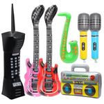 Inflatable Rock Star Party Props, 80's 90's Theme Party Decorations, Rock and Roll Hip Hop Theme Party Favors (Phone ballons)