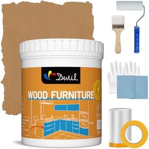 DWIL Acrylic Wood Paint for Furniture - Semi-Gloss Paint Suitable for Wood Surface Renovation, Water-Based All match Paint, Non-Toxic & Odorless, Eco-Friendly & Healthy (32oz, Matte Oak Light Brown)