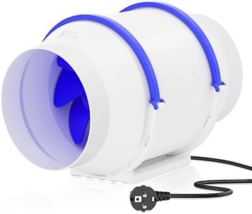 Hon&Guan - Ventilador de extractor, 150 mm, ventilador de conducto inteligente con Iec Eu Plug para cuarto de baño, cocina, ático de garaje impresoras 3D plantación