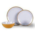 Kampa 12 Piece Sunset Yellow Melamine Dinner Set