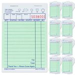 [8000] Gorilla Supply Guest Check Book 3.4" x 5.04" Server Notepads Order Pad for Waiter and Waitress, Bond Single Part Perforated Checks, Green, 8000 (8 pkg x 100 Checks x 10 Books)