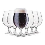 KROSNO Dark Ale Stout Beer Glasses | Set of 6 | 16.9 oz | Elite Collection | Perfect for Home, Restaurants and Parties | Dishwasher Safe