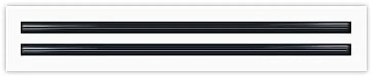 BUILDMART - 24" Linear Slot Diffuser - (2 Slot) Double Slot - White Decorative Air Vent - Modern AC Vent Cover for Ceiling, Walls & Floors - Texas Buildmart