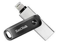 SanDisk iXpand Flash Drive Go 256GB, flash drive for iPhone, iPad, PC and Mac, iphone USB Flash drive, with Lightning and USB 3.0 connectors, automatick backup, keychain, iXpand app, Black