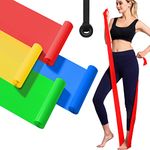 Resistance Bands Set of 4, Fitness Exercise Bands Long 2M with Door Anchor Elastic Workout Bands with 4 Resistance Levels Home Gym Equipments for Body Exercise Strength Training Slim Yoga Pilates