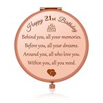 21st Birthday Gift for Her Inspirational Gift for Daughter Niece Granddaughter Rose Gold Compact Mirror 21 Year Old Birthday Gifts for Friend Sister BFF Happy 21st Birthday Gift Ideas for Women