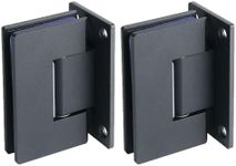 Alise Glass Shower Door Hinges, 90 Degree Shower Door Hinges for Glass Doors Heavy Duty Stainless Steel Cabinet Wall,Frameless Doors Hardware Replacement Part,Black(2P)