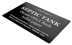 Septic Tank Sign | Stylish and Bold | Black and White | Information Notice for Toilet | Bathroom | W.C | Only Flush Toilet Paper | Guesthouse Notice | Self-Catering Property