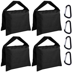 AbcCanopy Super Heavy Duty SANDBAG SADDLEBAG Design 4 Weight Bags for Photo Video Studio Stand (Black)