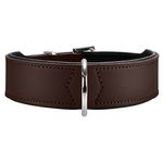 HUNTER Collar Basic 60 nickel, Neck 47-54 cmSalilpelle brown/black