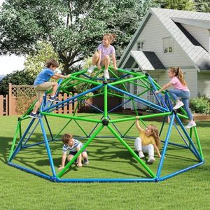 Albott 14x7FT Kids Geometric Climbing Dome, Ages 3+, 5-Tier Jungle Gym