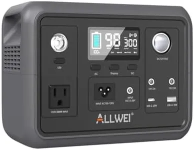 Portable Power Station 300W (Peak 600W), ALLWEI 256Wh Solar Generator with 60W USB-C PD Output, 110V Pure Sine Wave AC Outlet Backup LiFePO4 Battery for Outdoors Camping Travel Home Blackout
