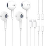 2 Pack Wired Earbuds Headphones for iPhone, Hi-Res Extra Bass Earphones, HiFi-Audio Stereo Noise Isolating with Mic+Volume Control Compatible with iPhone 14 Pro Max/13/12 Mini/SE/11/X/XS/XR/8/7 Plus