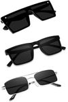 Sheomy Combo offer Pack of 3 square goggles::karan aujla goggles::karan aujla shades combo pack of full black shades with black goggles for women::goggles for men::Women MC-768