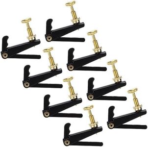 TUOREN 8Pcs/Set Violin Fine Tuner String Adjuster Metal Fine Tuner Violin Parts for 3/4-4/4 Violin (Black)