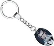 FindChic Photo Keychains for Women Custom Both Sides Color Picture Stainless Steel Keyring Personalized Oval Acrylic Crystal Key Chains on Wallet