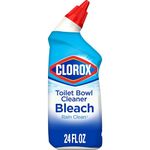 Clorox Toilet Bowl Cleaner, Clinging Bleach Gel, Rain Clean - 24 Ounces (Package May Vary)