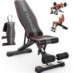 YOLEO Adjustable Weight Bench for Home Gym, ENISO-Certified 375KG, 98% Pre-Assembled, Foldable Gym Bench with 84 Positions Incline Decline Flat, Wider Seat