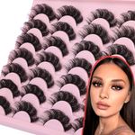 False Eyelashes D Curl Lash Strips Fluffy Wispy Mink Lashes Look Like Extensions Russian Strip Lashes Natural Look Volume Dramatic Short Fake Eye Lashes 16mm Pack pestañas postizas naturales 14 Pairs