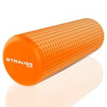 Strauss Yoga Foam Roller | Deep Tissue Massage Roller for Knee Exercise, Muscles Recovery & Physiotherapy | Home Gym Fitness Equipment for Full Body Relaxation and Flexibility | 30cm,(Orange)