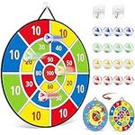 26" Dart Board for Kids with 16 Sticky Balls, Double Sided Dinosaur Dart Board, Indoor Outdoor Party Games Toys, Birthday Toys Gift for Age 5 6 7 8 9 10 11 12 Year Old Boys Girls