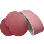 FEIHU Sanding Belts and Discs. Sanding Belts 100x915 mm Each 2x80/120/150/240/400, PSA Ø150 mm Discs Each 2x60/80/120/180/240/320 for disc Sanders,Rust Removal, Sharpening, Wood Finishing(Set of 22)