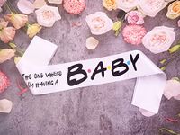 Mum to be Sash for Baby Shower,The one where I'm Having a Baby Sash Gift Ideal for Gender Reveal, Pregnancy Announcement, Welcome Baby,Pink or Blue Party Decorations