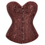 Grebrafan Corset Top for Women Night Out Renaissance Bustier (UK(14-16) 2XL, Brown)