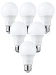 TORCHSTAR UL-Listed A19 LED Light Bulb, 9W (60W Incandescent Equivalent), E26/E27 Base 820lm 3000K Warm White, Pack of 6