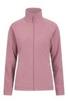 Mountain Warehouse Raso Womens Fleece - Soft Touch Ladies Sweater Top with Full Zip, Microfleece - Best for Daily Use, Outdoors & Travelling Bright Pink Women's Size 10