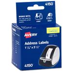 Avery Multi-Purpose Labels for Label Printers, 1.125 x 3.5 Inches, White, Two Rolls of 130 (4150)