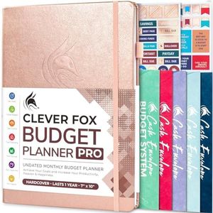 Clever Fox Budget Planner Pro - Financial Organizer + Cash Envelope Budget System. Monthly Finance Journal, Expense Tracker & Personal Account Book. Undated - Start Anytime. (7''x10'') – Rose Gold