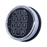Chrome Electronic Safe Lock Replacement Keypad with Solenoid Lock, Fit High Security Safe Box and More