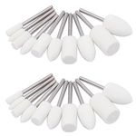 PHYHOO Buffing Wheel Polishing Pads for Drill Rotary Tool Accessories Wool Felt Little Buffer Polisher Bits Kit Mounted Mandrel Tips Head Chrome Polish Watch - 1/8 Inch Shank