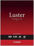 Canon LU101A4 260 GSM Smooth Texture Luster Photo Paper, A4 Size (20 Sheets)