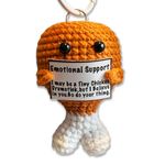 Handmade Emotional Support Pickle /Drumsticker Gift, Cute Knitting Doll with Positive Affirmation Card, Funny Pickle Stress Relief Squeeze Toys, Desk Decor and Keychain Accessory Give to Friend (Chicken Drumstick)