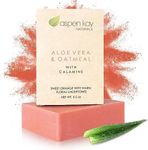 Calamine Soap Bar. With Organic Aloe Vera & Colloidal Oats. Natural Soap With Organic Skin Loving Oil. This Soap Makes a Wonderful and Gentle Face Soap or All Over Body Soap. 130ml Bar.