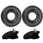 Holdfiturn 2Pcs Tyre and Innertube 4.10/3.50-4 Heavy Duty Pneumatic Rubber Wheel Double Thickness Inner Outer Tubes Tire Set Replacement Tyre for Wheelbarrows Sack Truck Hand Trolley Cart