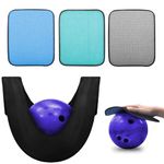 3Pcs Bowling Towel Set with Bag, Microfiber Bowling Shammy Pad with EZ-Grip Dots, Bowling Towel Bowling Ball Shammy Bowling Cleaner Towel for Clean/Storage Bowling, Ideal Bowling Accessories