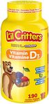 L'il Critters Kids Vitamin D3 Gummies,800 IU Vit D3 Daily Dose, Supports Bone Health*, Naturally Sourced Flavors, 190 Count (3 Month Supply), Packaging may vary.