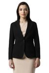 Van Heusen Women's Regular Blazer (VWBZCRGBA48821_Black_M)