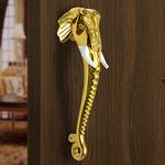 Plantex Heavy Duty Main Door Handle/11-inches Elephant Shape Main Door Handle/Door Pull Push Handle/Door & Home Decor - Pack of 1 (Golden Finish) - 3 Years Warranty