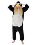 SimZoo Adult Animal Onesie Pajamas, Men and Women's Animal Cosplay Costume Sleepwear, One-Piece Unisex Homewear, Penguin Arctic Fleece, Small