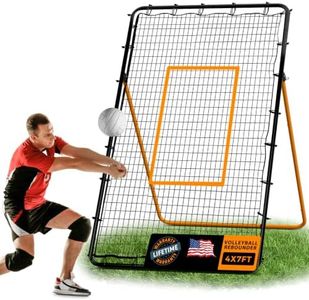 ZVFOTN Volleyball Rebounder Net, 7x4 ft Adjustable Bounce Back Training Equipment with 5 Rebound Angles, Durable & Portable Easy Setup for Adults Students Professional, Orange