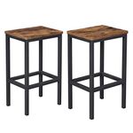 VASAGLE Bar Stools, Set of 2 Bar Chairs, Kitchen Breakfast Bar Stools with Footrest, Industrial in Living Room, Party Room, Rustic Brown and Black ULBC65X